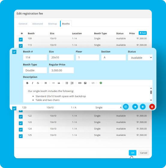Tailored Booth Configurations — ClearEvent