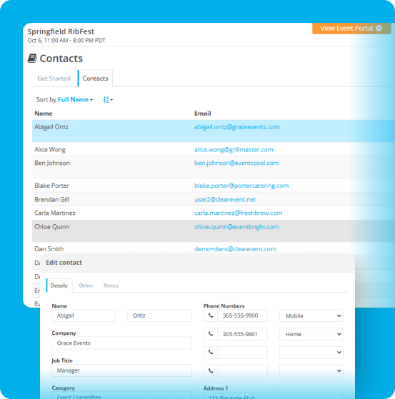 All Contacts in One Place — ClearEvent