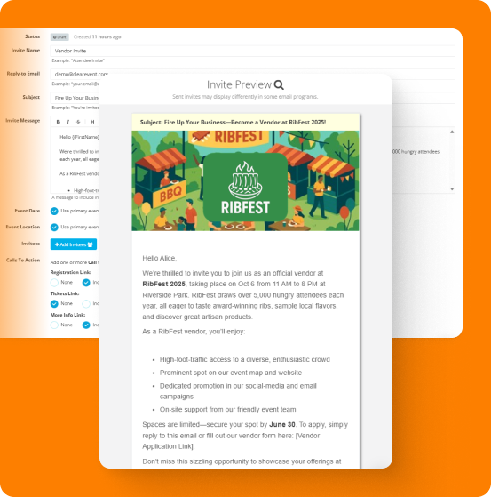 Customizable Email Invites — ClearEvent