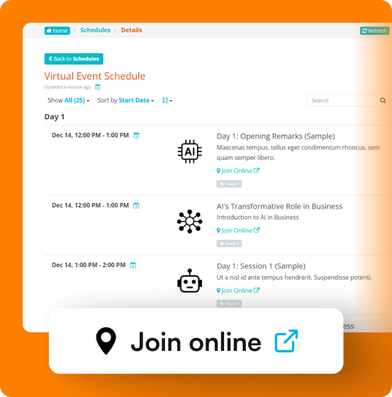 Share Virtual Session Links — ClearEvent